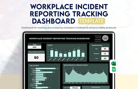 Workplace Incident Reporting Tracking Dashboard Template