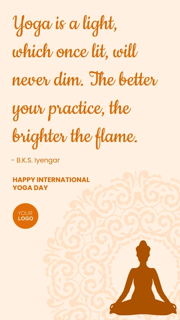 Free International Yoga Day Quote Template to Edit Online