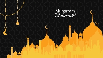 Free Muharram Black Background Template to Edit Online