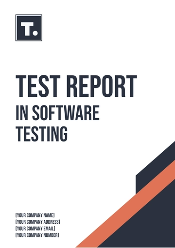 Free Test Report in Software Testing Template to Edit Online