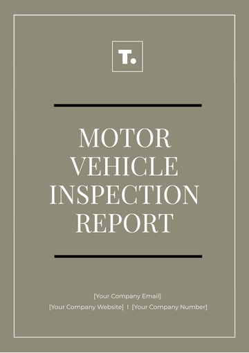 Free Motor Vehicle Inspection Report Template to Edit Online