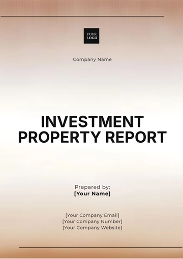 Free Investment Property Report Template to Edit Online