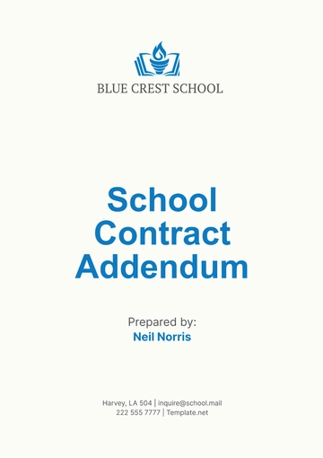 Free School Contract Addendum Template to Edit Online