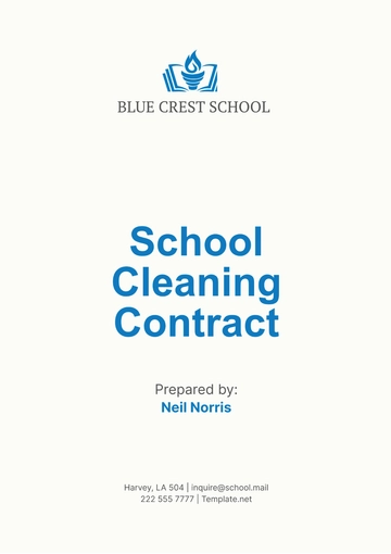 Free School Cleaning Contract Template to Edit Online