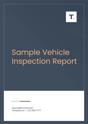 Free Sample Vehicle Inspection Report Template to Edit Online