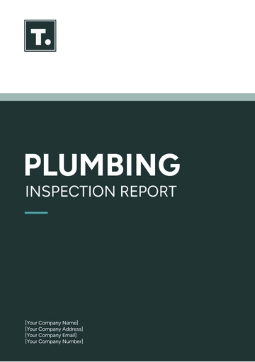 Free Plumbing Inspection Report Template to Edit Online