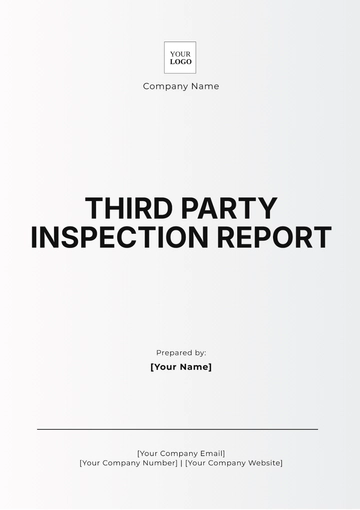 Free Third Party Inspection Report Template to Edit Online