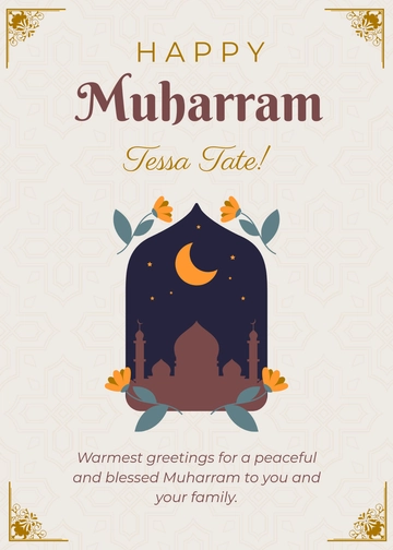 Free Muharram Greeting Card Template to Edit Online