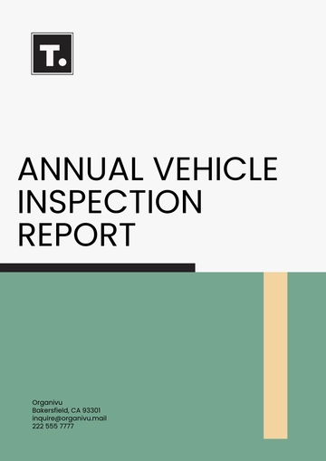 Free Annual Vehicle Inspection Report Template to Edit Online