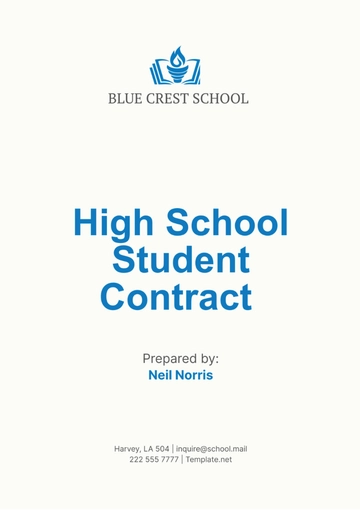 Free High School Student Contract Template to Edit Online