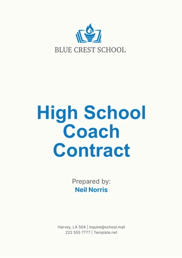 Free High School Coach Contract Template to Edit Online
