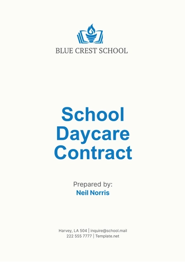 Free School Daycare Contract Template to Edit Online
