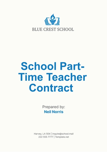 Free School Part-Time Teacher Contract Template to Edit Online