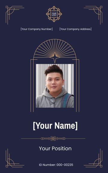 Free Art Deco ID Card Template to Edit Online