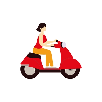 Free Girl On Scooter Clipart to Edit Online