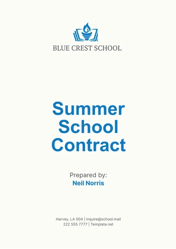 Free Summer School Contract Template to Edit Online
