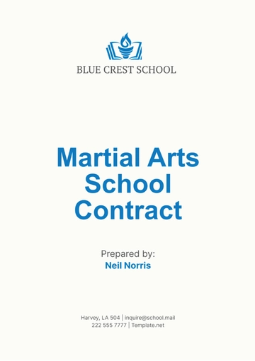 Free Martial Arts School Contract Template to Edit Online