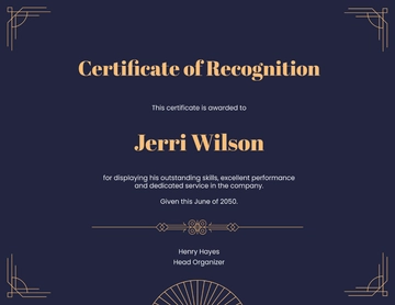 Free Art Deco Certificate Template to Edit Online