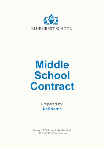 Free Middle School Contract Template to Edit Online