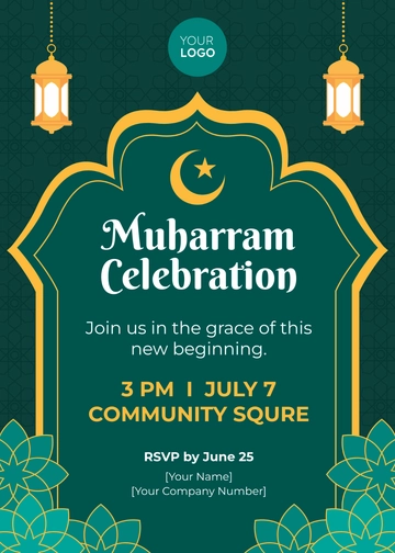 Free Muharram Invitation Template to Edit Online