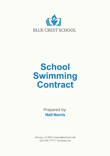 Free School Swimming Contract Template to Edit Online