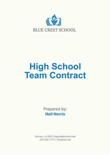 Free High School Team Contract Template to Edit Online
