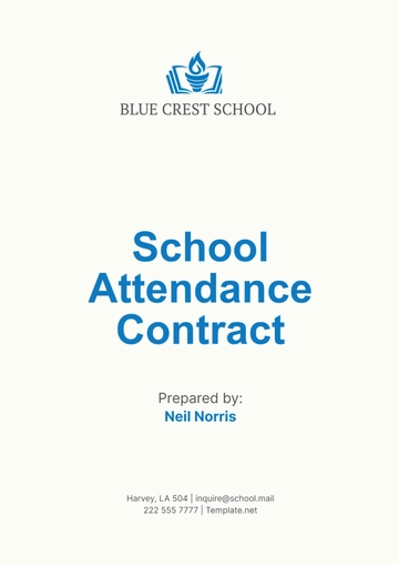 Free School Attendance Contract Template to Edit Online