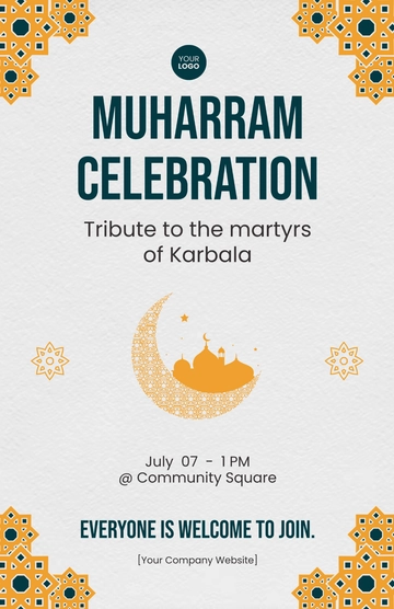 Free Muharram Celebration Poster Template to Edit Online
