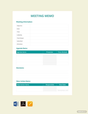 Sample Meeting Memo Template
