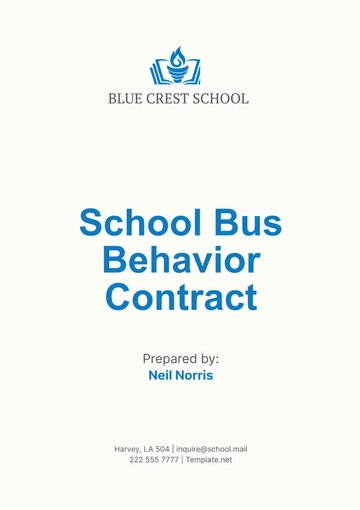 Free School Bus Behavior Contract Template to Edit Online