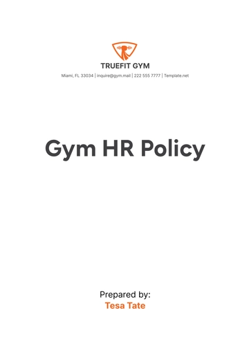 Free Gym HR Policy Template to Edit Online