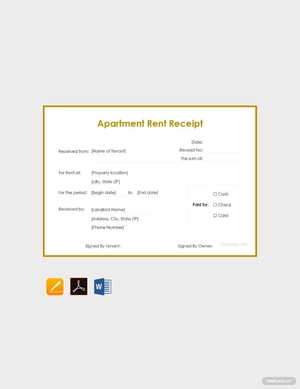 Apartment Rent Receipt Template