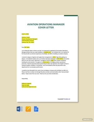 Aviation Operations Manager Cover Letter