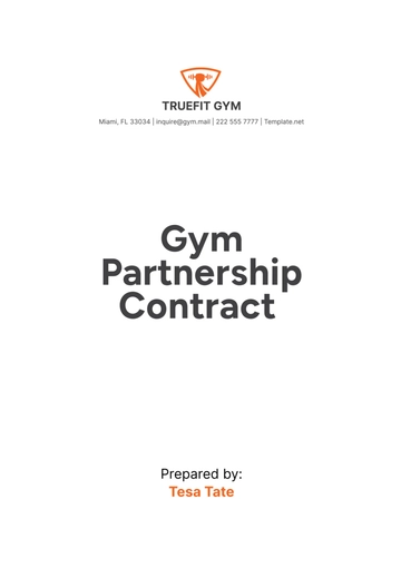 Free Gym Partnership Contract Template to Edit Online