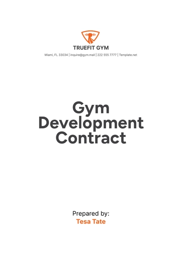Free Gym Development Contract Template to Edit Online