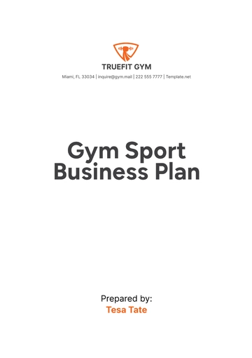 Free Gym Sport Business Plan Template to Edit Online