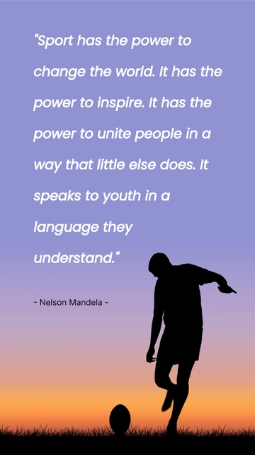 Free Nelson Mandela Sport Quote Template to Edit Online