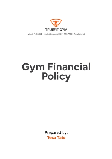 Free Gym Financial Policy Template to Edit Online