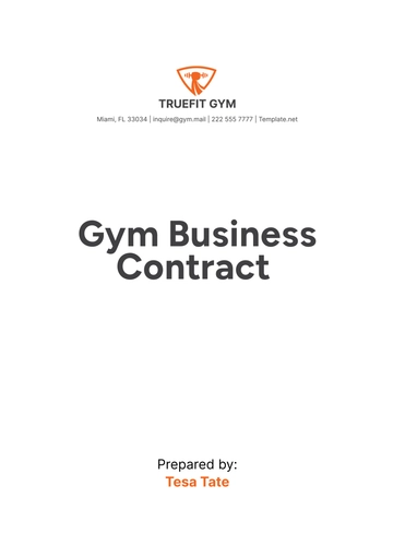 Free Gym Business Contract Template to Edit Online