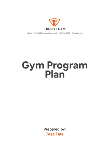 Free Gym Program Plan Template to Edit Online