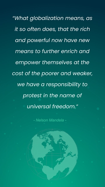 Free Nelson Mandela Globalization Quote Template to Edit Online