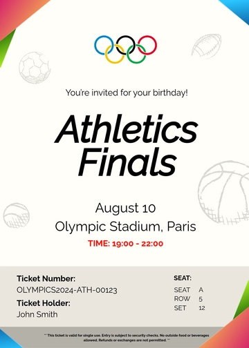 Olympics Sports Birthday Invitation Template - Edit Online & Download