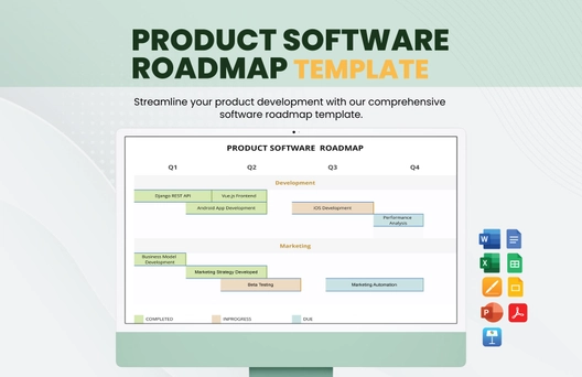 Product Software Roadmap Template