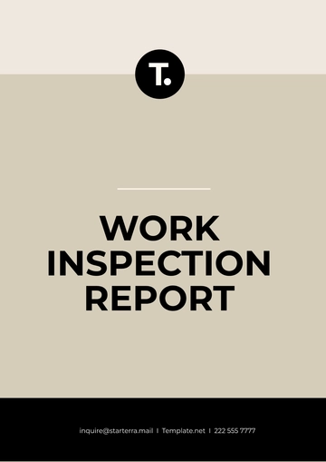 Free Work Inspection Report Template to Edit Online