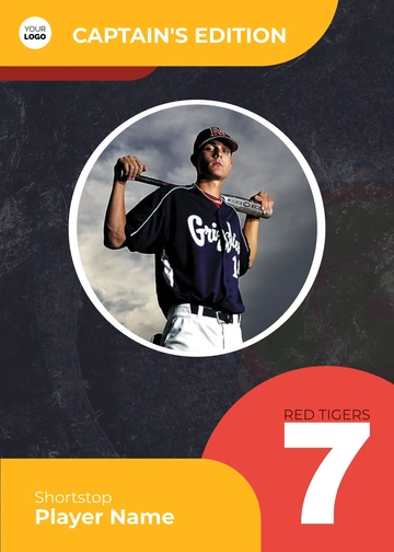 Free Team Captain Baseball Card Template to Edit Online