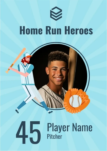 Free Cartoon Baseball Card Template to Edit Online