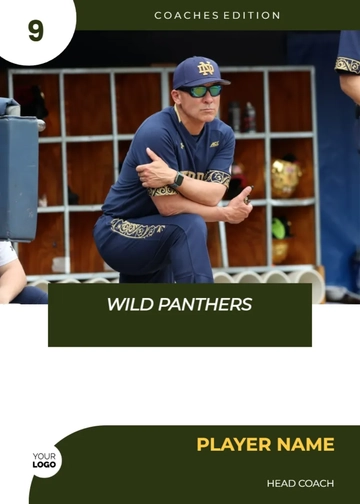 Free Coach Baseball Card Template to Edit Online