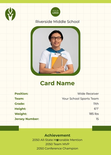 Free High School Trading Card Template to Edit Online