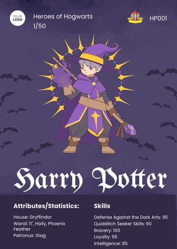 Free Harry Potter Trading Card Template to Edit Online