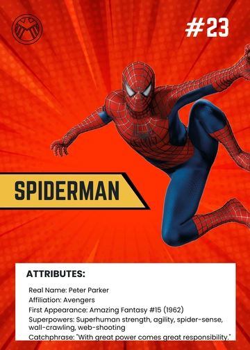 Free Marvel Trading Card Template to Edit Online